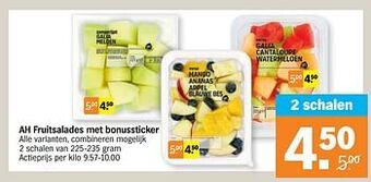 Albert Heijn Ah fruitsalades met bonussticker aanbieding