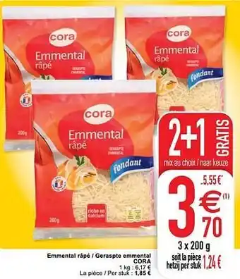Cora Emmental râpé - geraspte emmental cora aanbieding
