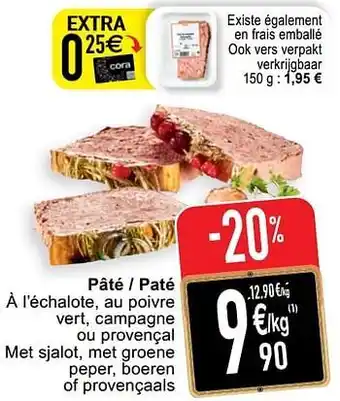 Cora Pâté - paté aanbieding