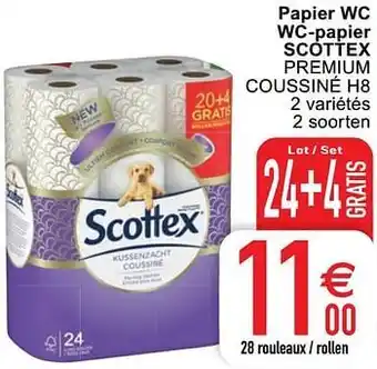 Cora Papier wc wc-papier scottex premium coussiné h8 aanbieding