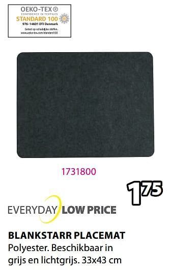 Jysk Blankstarr placemat aanbieding