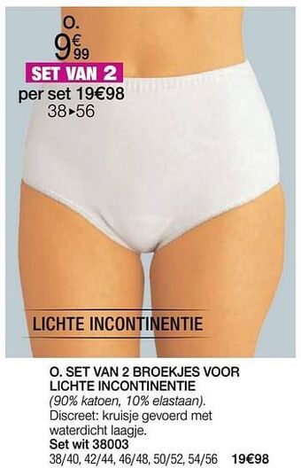 Set van 2 broekjes voor lichte incontinentie