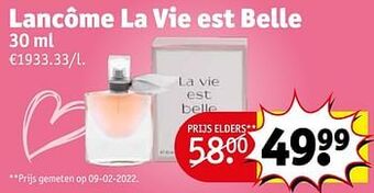 Kruidvat Lancôme la vie est belle aanbieding