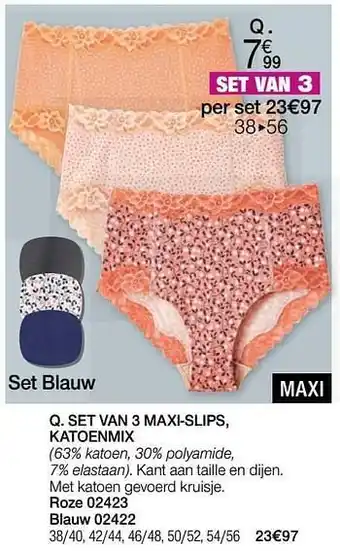 Damart Set van 3 maxi-slips katoenmix aanbieding