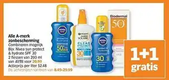 Albert Heijn Nivea sun protect + hydrate spf 30 aanbieding