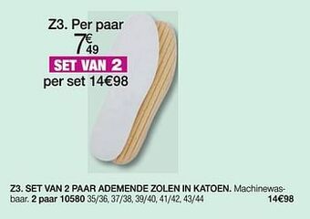 Damart Set van 2 paar ademende zolen in katoen aanbieding