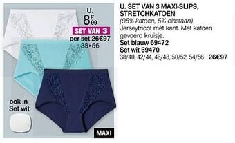 Damart Set van 3 maxi-slips stretchkatoen aanbieding