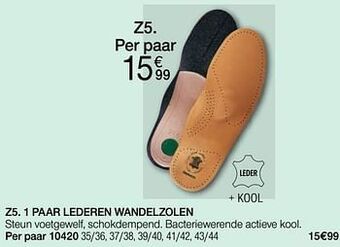 Damart 1 paar lederen wandelzolen aanbieding