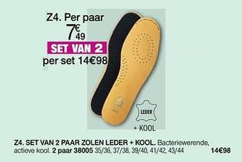 Damart Set van 2 paar zolen leder + kool aanbieding