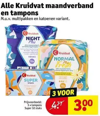 Kruidvat Tampons super aanbieding