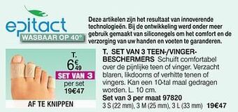 Damart Set van 3 teen--vingerbeschermers aanbieding