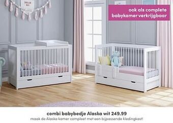 Baby & Tiener Combi babybedje alaska wit aanbieding