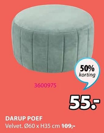 Jysk Darup poef aanbieding