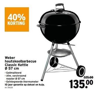 GAMMA Weber houtskoolbarbecue classic kettle aanbieding