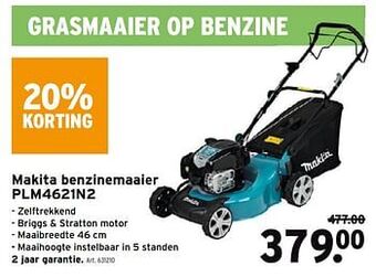 GAMMA Makita benzinemaaier plm4621n2 aanbieding