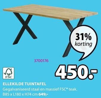 Jysk Ellekilde tuintafel aanbieding