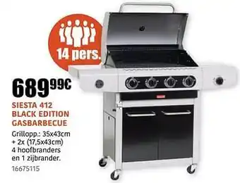 Siesta 412 black edition gasbarbecue