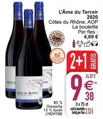 Cora L’âme du terroir 2020 côtes du rhône. aop aanbieding