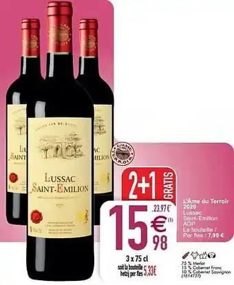 Cora L’âme du terroir 2020 lussac saint-emilion aop aanbieding