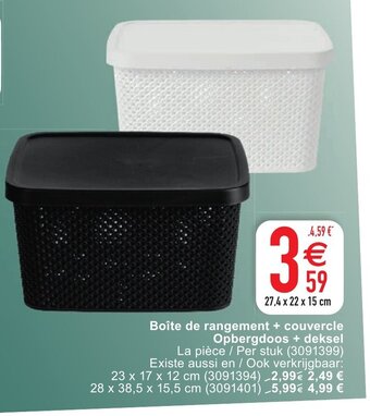 Cora Boite de rangement + couvercle Opbergdoos + deksel aanbieding