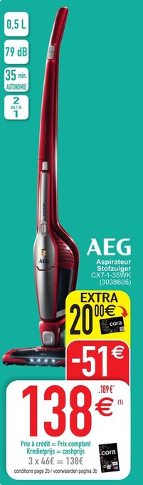 Cora AEG Aspirateur Stofzuiger CX7-1-35WK aanbieding