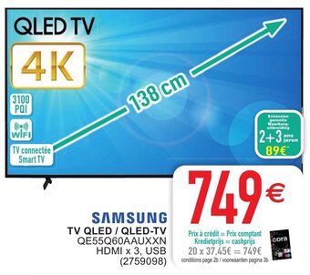Cora Samsung TV QLED/QLED-TV QE55Q60AAUXXN aanbieding