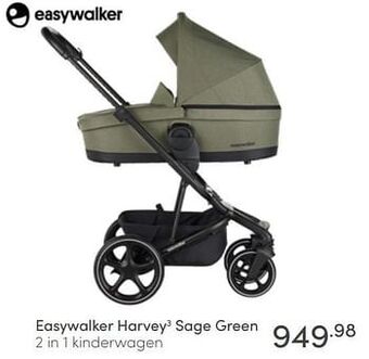 Baby & Tiener Easywalker harvey3 sage green 2 in 1 kinderwagen aanbieding
