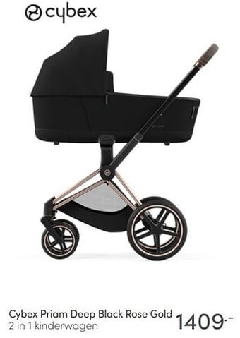 Baby & Tiener Cybex priam deep black rose gold 2 in 1 kinderwagen aanbieding