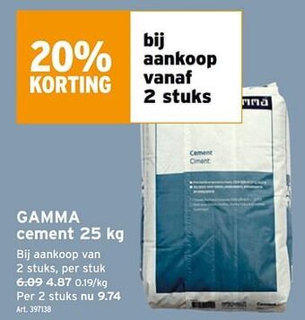 GAMMA Gamma cement aanbieding