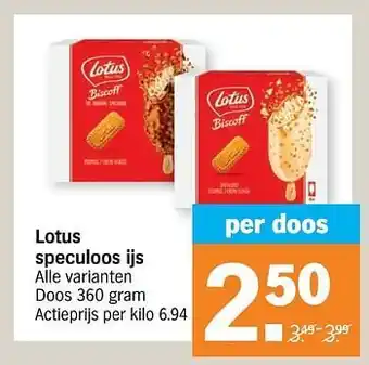 Albert Heijn Lotus speculoos ijs aanbieding
