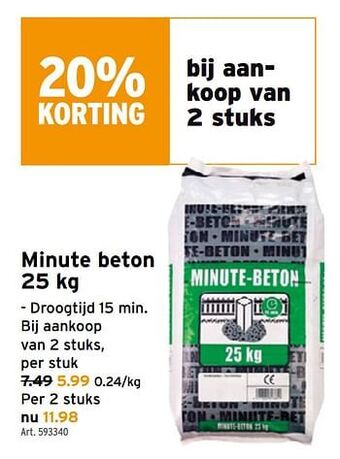 GAMMA Minute beton aanbieding