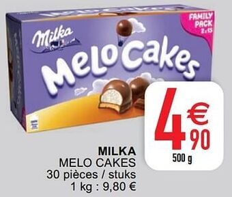 Cora Milka melo cakes aanbieding