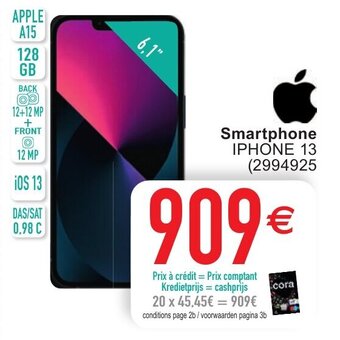 Cora Smartphone Iphone 13 aanbieding