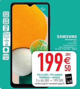 Cora Samsung Smartphone A13 aanbieding