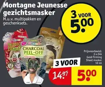 Kruidvat Gold firming sheet masker aanbieding