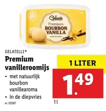 Lidl Gelatelli Premium vanilleroomijs aanbieding