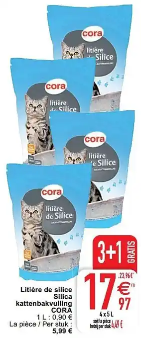Litière de silice silica kattenbakvulling cora