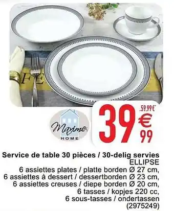 Cora Service de table 30 pièces - 30-delig servies ellipse aanbieding