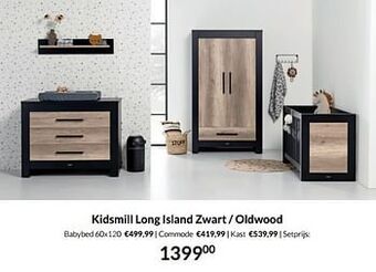 BabyPark Kidsmill long island zwart - oldwood aanbieding