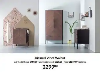 BabyPark Kidsmill vince walnut aanbieding