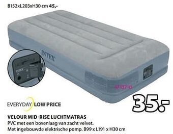 Jysk Velour mid-rise luchtmatras aanbieding