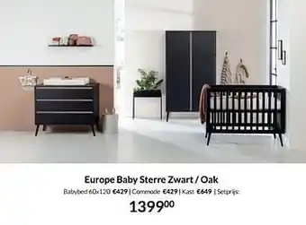 Europe baby sterre zwart - oak
