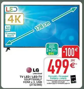 Cora Lg tv led - led-tv 55up75006lf aanbieding