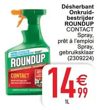 Désherbant onkruidbestrijder roundup contact