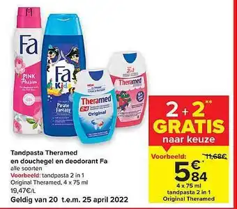 Tandpasta Theramed En Douchegel En Deodorant Fa
