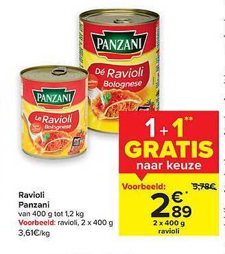 Carrefour Market Ravioli Panzani aanbieding