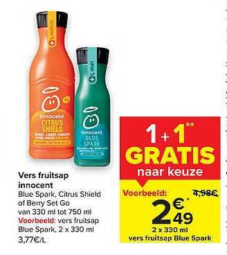 Carrefour Market Vers Fruitsap Innocent aanbieding