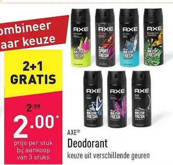 ALDI Axe Deodorant aanbieding