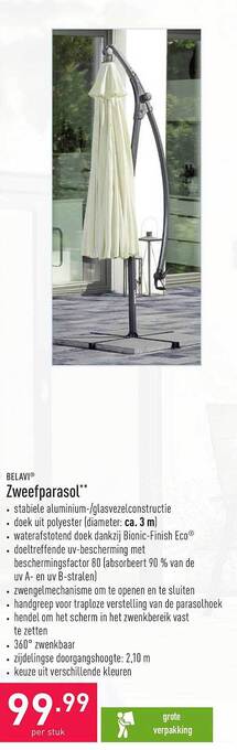 ALDI Zweefparasol aanbieding