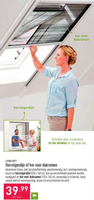 ALDI Horrolgordijn Of Hor Voor Dakramen aanbieding